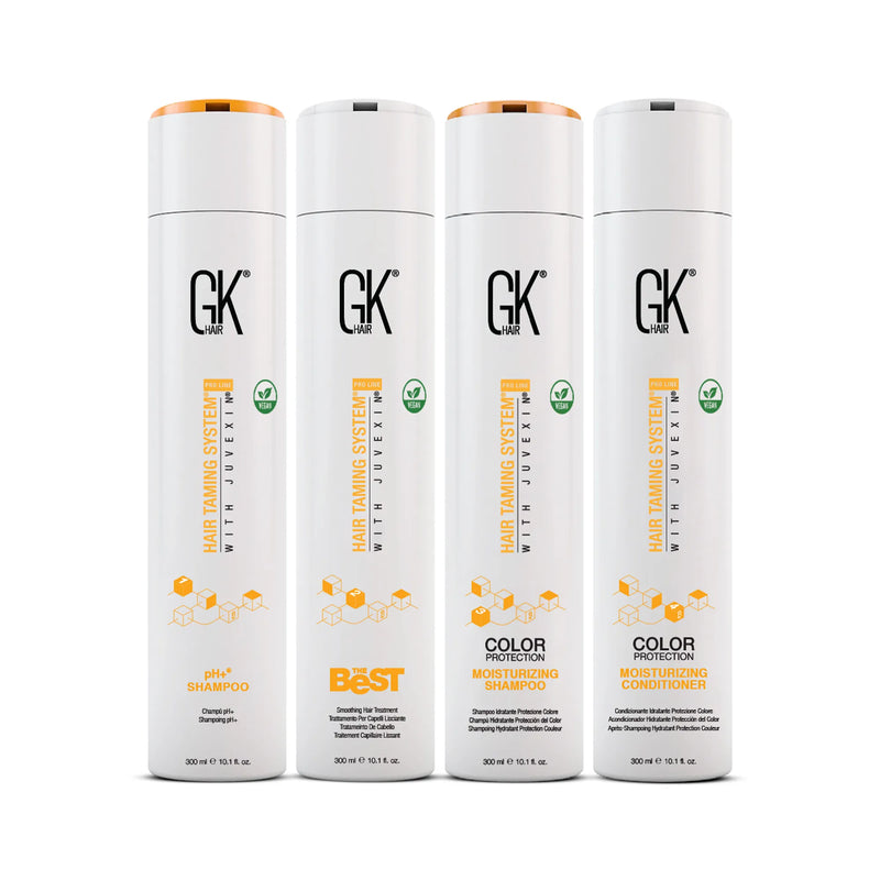 GK Hair The Best Keratin Kit in 300 ml bottles: pH+ Shampoo, The Best, Color Protection Moisturizing Shampoo and Conditioner