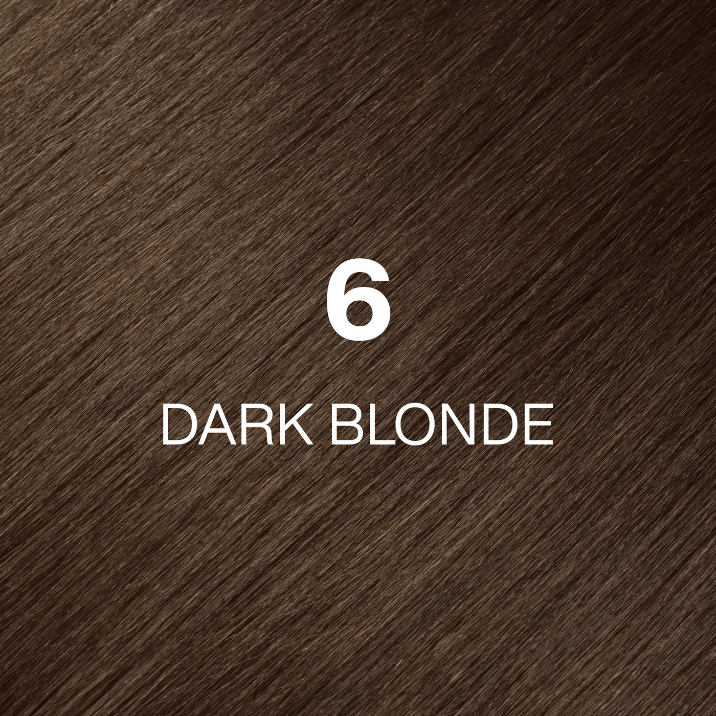 Silky hair texture showcasing the GK Hair's Juxevin Cream Color "6 Dark Blonde" in bold white text.