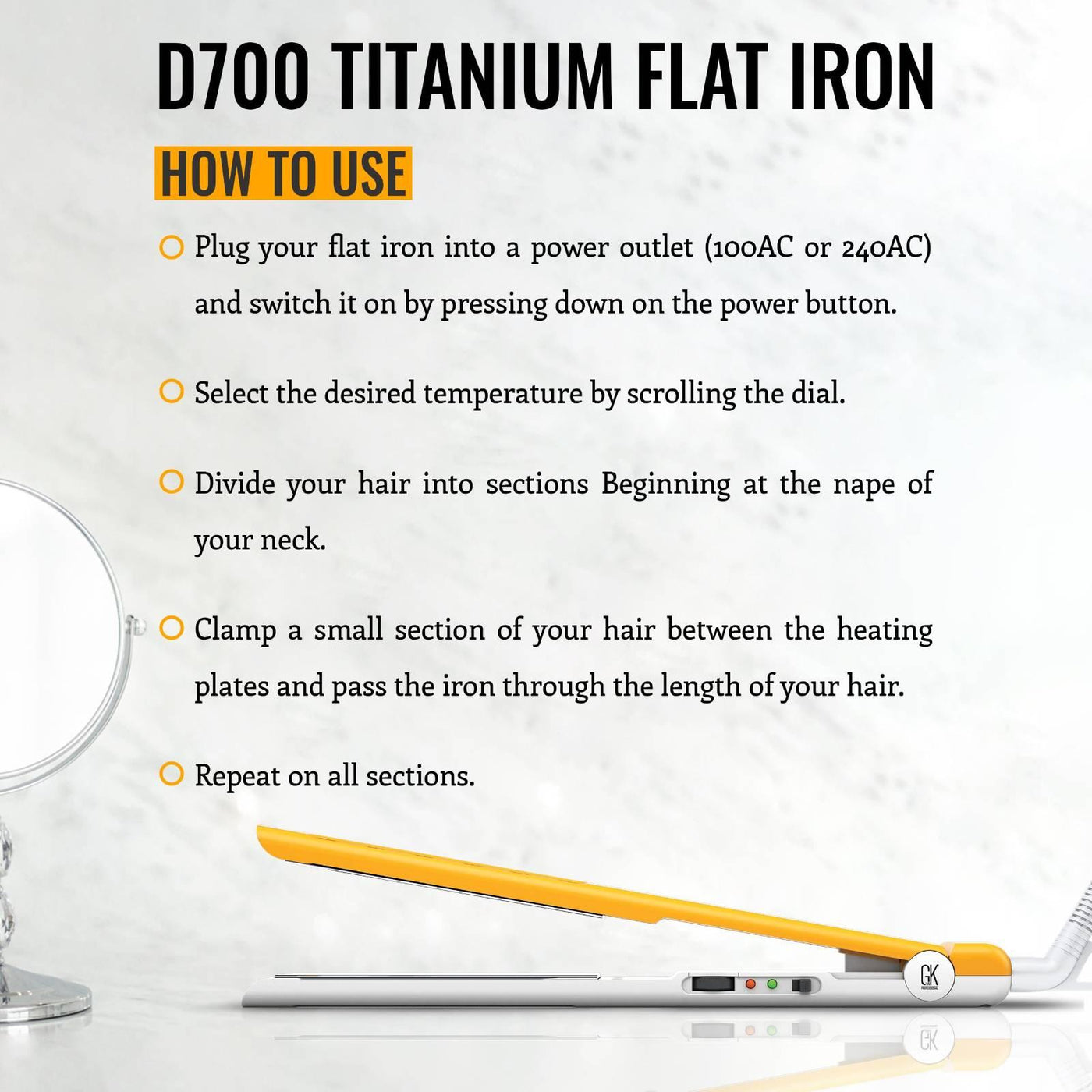 D700 Titanium Flat Iron | How To USE